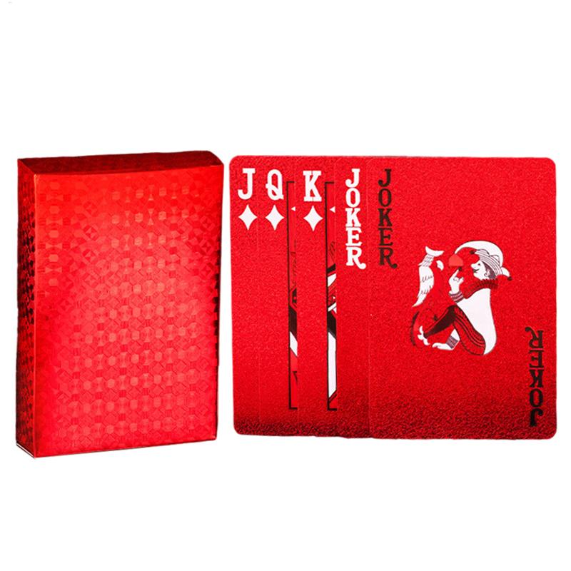 Red Style Playing Cards Playing Cards With Dragon Backing PET Waterproof Deck Of Cards For Family Board Game Gift