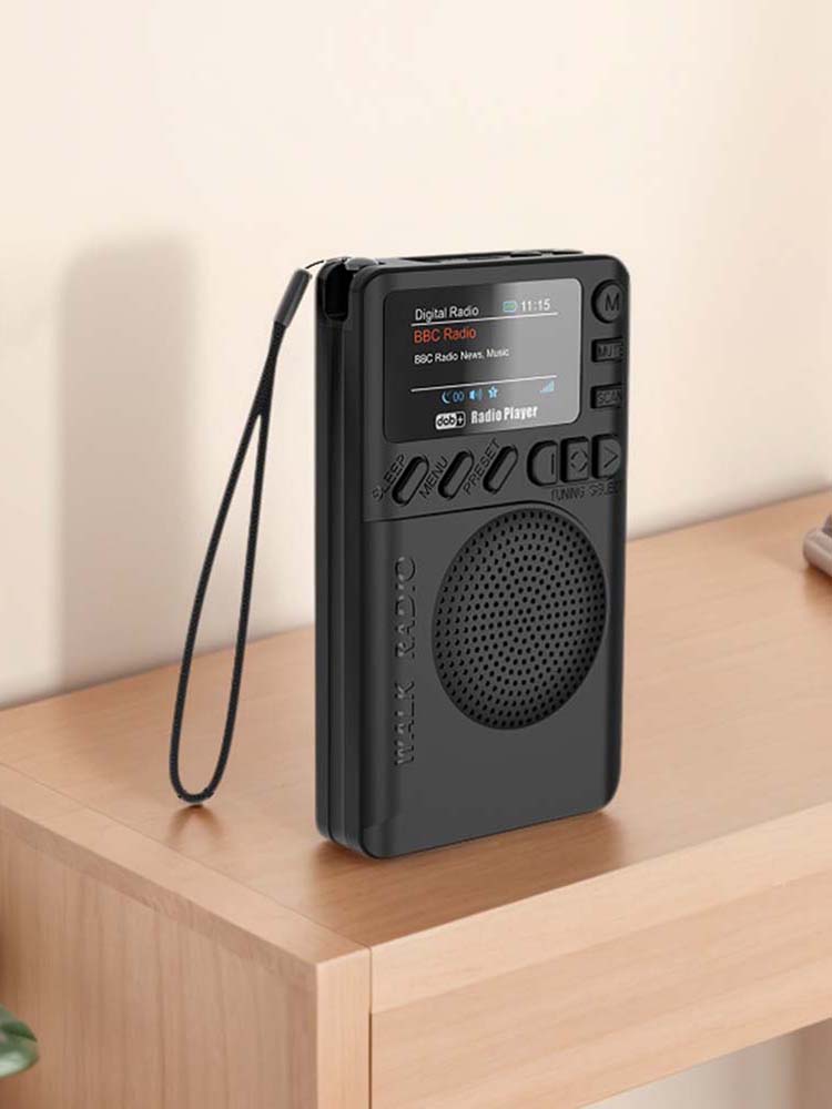 Mini DAB FM Digital Radio with Headphone Jack Color Screen Pocket Radio MP3 Playback Speaker for Outdoor Camping Hiking