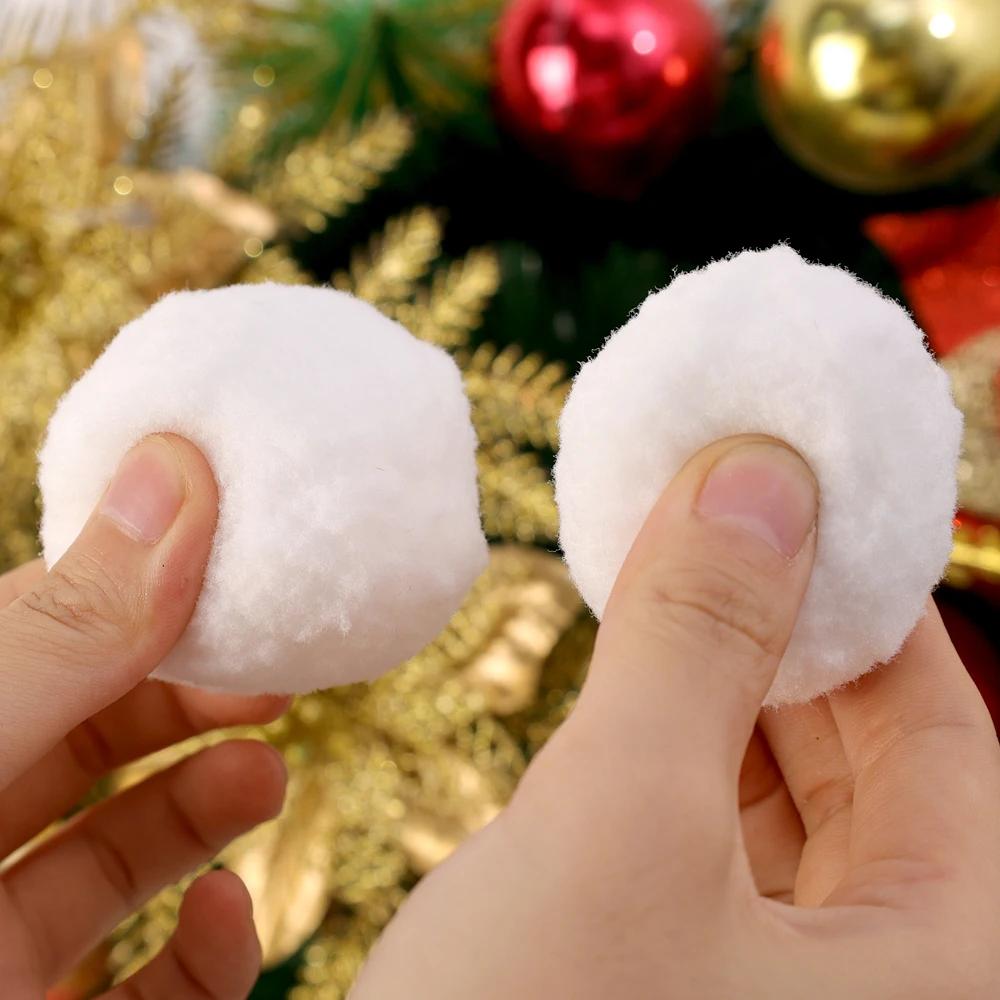 Snow Balls White Fur Pompom Hairball for Xmas Tree Pendant Kids Play Toys Indoor Outdoor Toy Christmas Decoration Snowballs