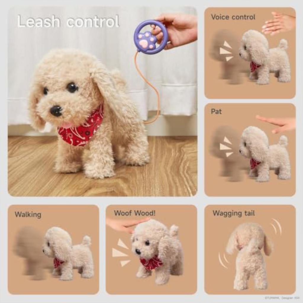 Electric AI Robot Dog Simulated Plush Interactive Pet Toy Gift for Boys and Girls