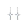 Sterling Silver Cross Earrings: Minimalist Red Garnet Religious Jewelry