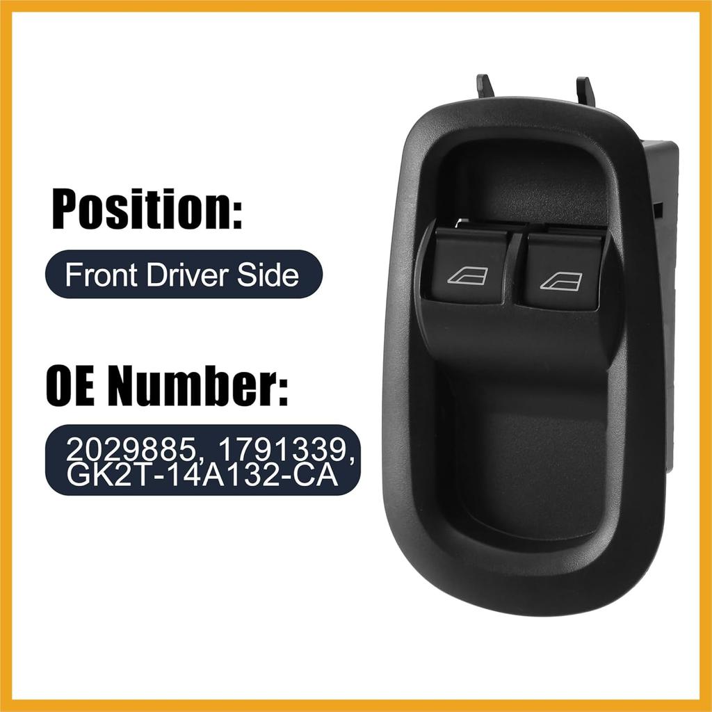 Power Window Switch 2029885 1791339 for Ford Transit MK8 Custom 2014 2015 2016 2017 2018 2019 2020-2023 Driver Side Door Power Window Control with