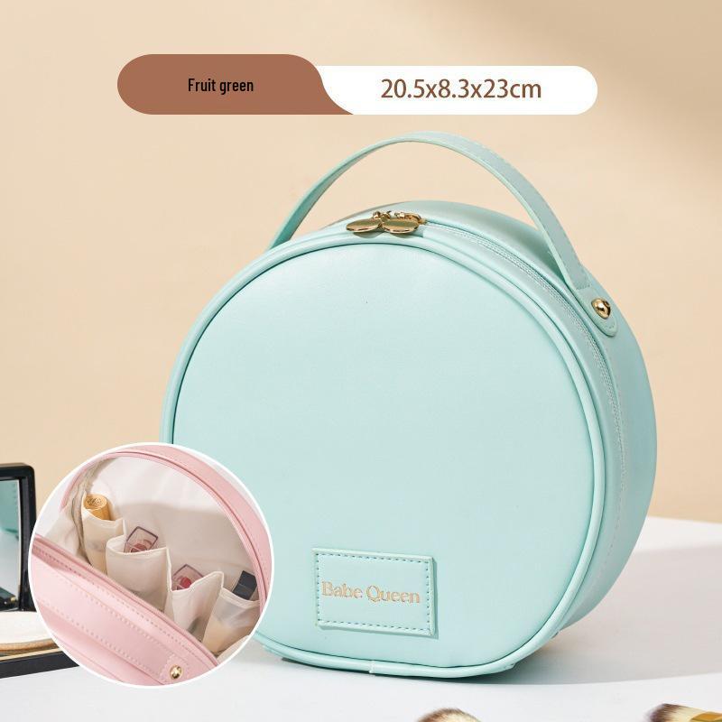 Waterproof Half-Circle Lipstick Makeup Bag - Large Capacity Travel Handbag