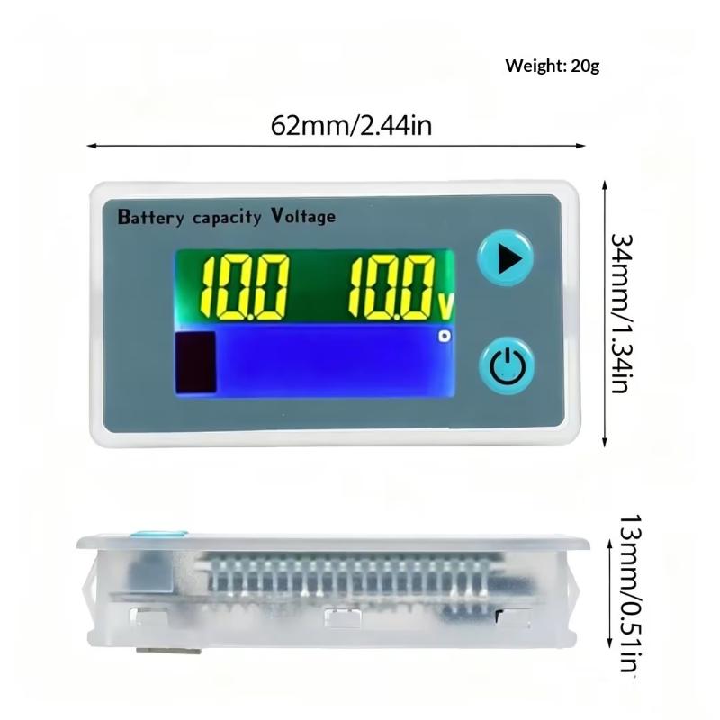 F92B Digital Battery Capacity Voltage Tester User Friendly LCD Display for 12V 24V Lead Acid Motorcycle E-bike Batteries