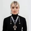 Multi-Layer Pearl Pendant Jewelry Set, Retro Heavy Industry Bohemian Fashion Earrings