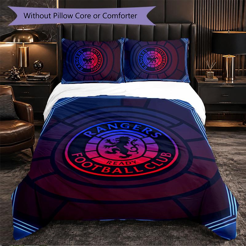 Biancheria da letto a tema Rangers FC Set 3 Pezzi Copripiumino Biancheria da letto Decorativa Per Stanza Adolescenti Decorazione Casa