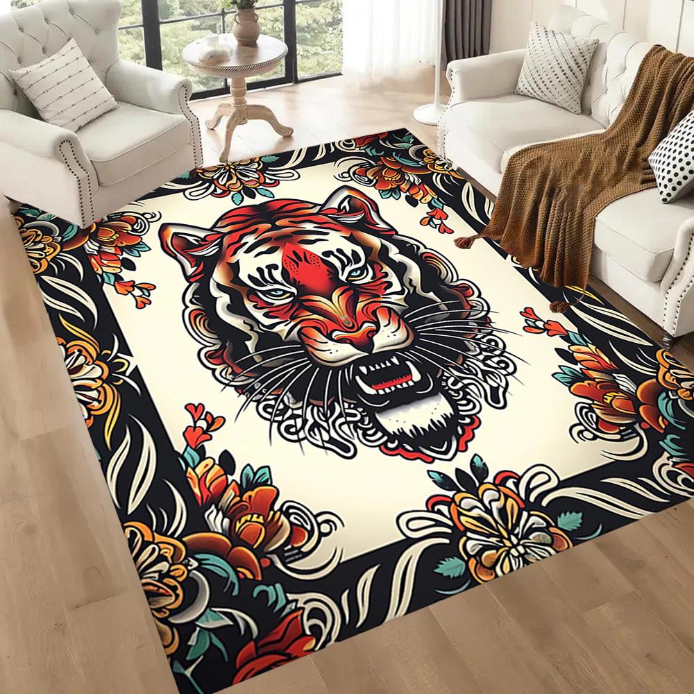 Tattoo Stil 25 Fußmatte Büro Teppich Design für Eingangsbereich Schlafsaal Spielzimmer Balkon Rutschfester Teppich Büro Heimdekor