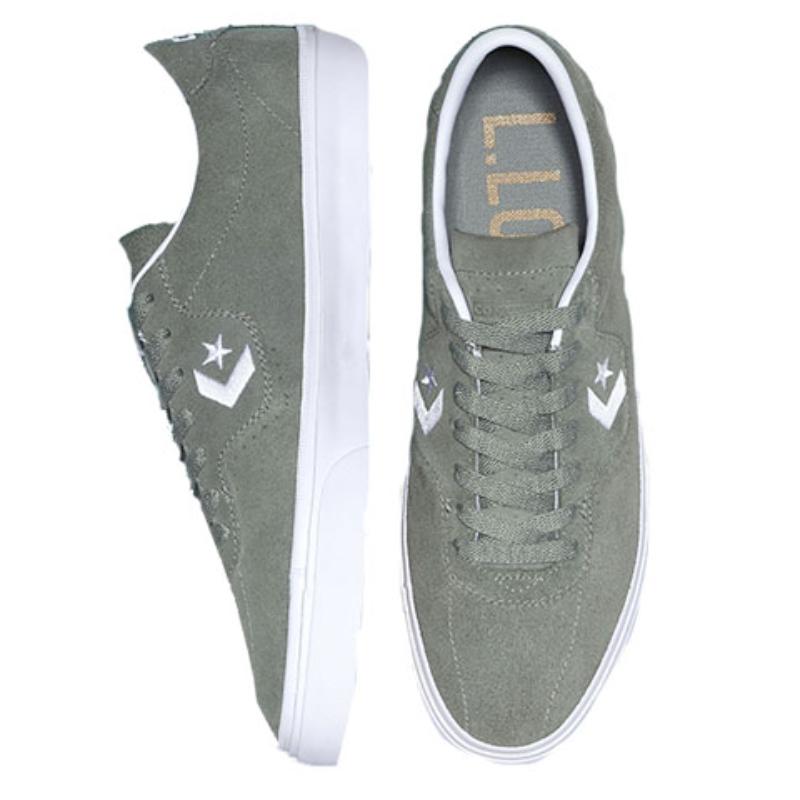 Converse Louie Lopez Pro Low Top Anti-Slip Shock Absorption Low-Top Board Shoes Unisex Green and White