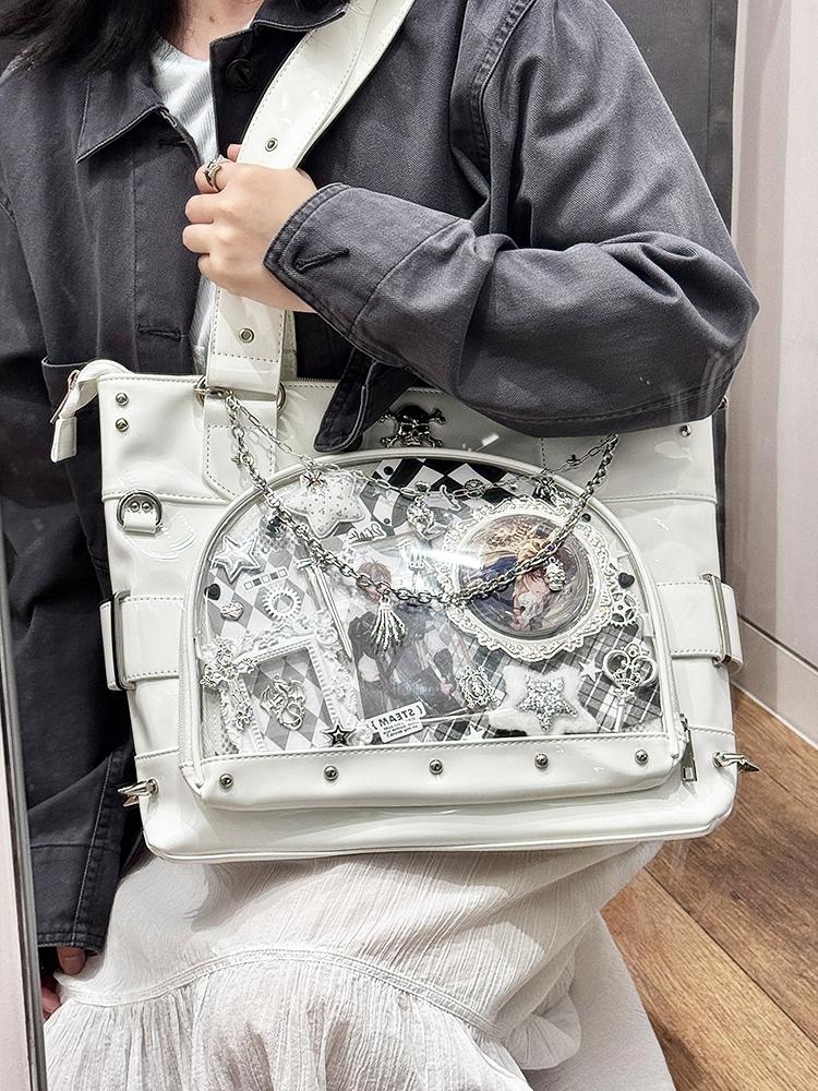Transparent Pain Ita Bag Goth Bolsos Mujer Shoulder Bags for Woman Y2k Subculture Bolsas Large Capacity Bolsa Original Sac Femme