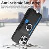 For iPhone 16 Pro Case Ring Kickstand Leather Back Cover with Magnetic Detachable Card Holder