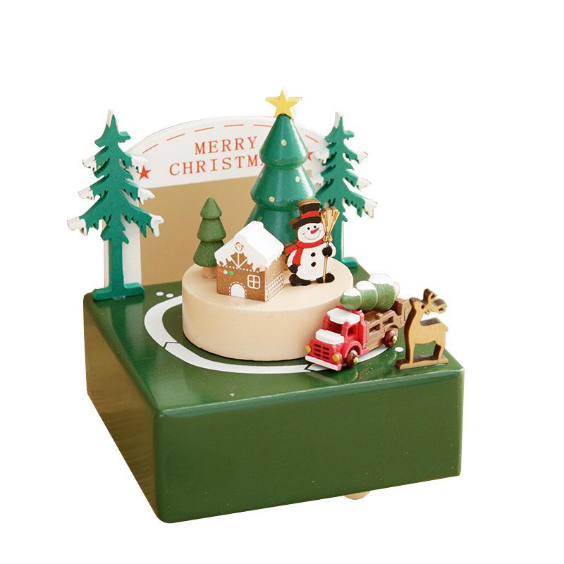 Christmas Festival Wooden Music Box: Creative Children's Toy and Home Decoration Craft, Perfect Birthday Gift