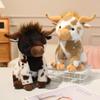 Simulated Sitting Cow Plush Toy, Black and White Cow Doll, Wild Forest Animal Children's Doll