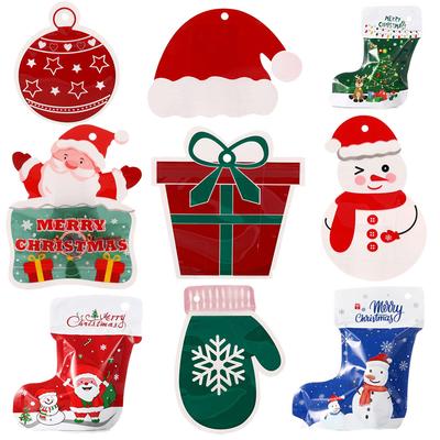 Sacchetti di Plastica Natalizi Pupazzo di Neve Babbo Natale Calze Sacchetti per Dolcetti Caramelle Biscotti Regalo Decorazioni Forniture per Feste di Natale