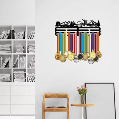 Yousheng Sports Medal Display Rack Heavy Duty Metal Wall Mount Award Holder Competition Race Medal Organizer Hanger Stand Decoration