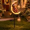 Solar Powered Porch Lighting Highland Cow Moon Garden Light, Christmas Metal Decorative Crescent Lawn Lamps Stake Outdoor Yard Path Decoration