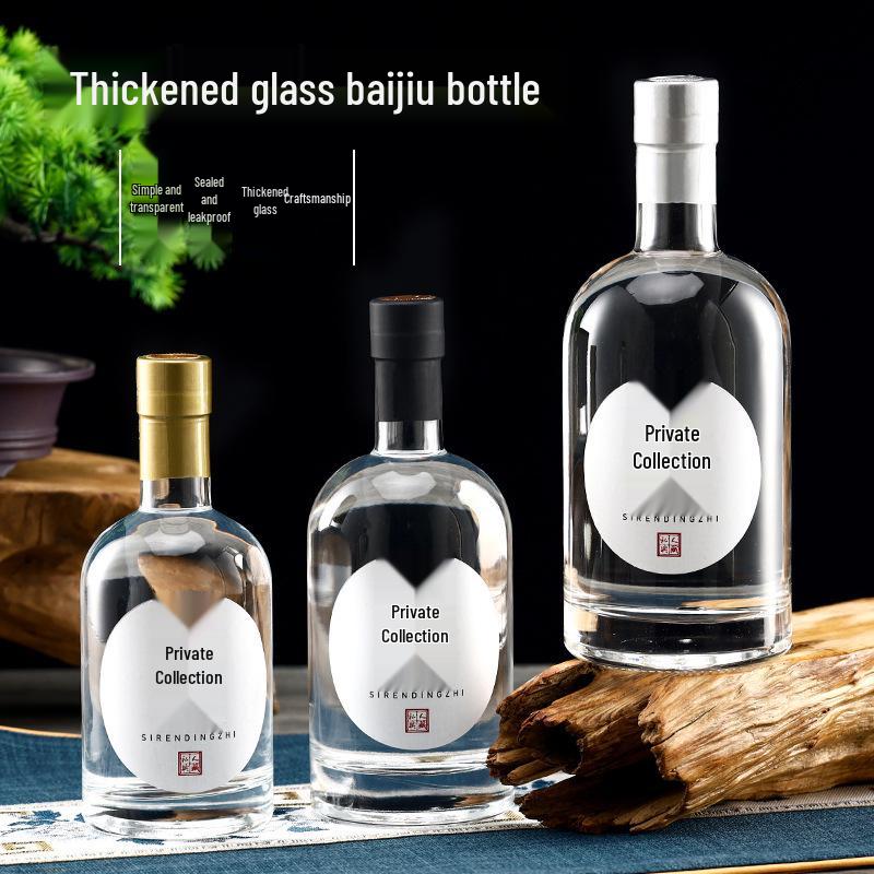Thick Bottom Sealed Glass Bottle for Vodka, Wine, or Baijiu