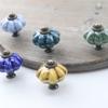 2pcs Vintage Ceramic Pumpkin Handle Furniture Cabinet Drawer Single Hole Handle With Screw Clothing Cabinet Door Handle