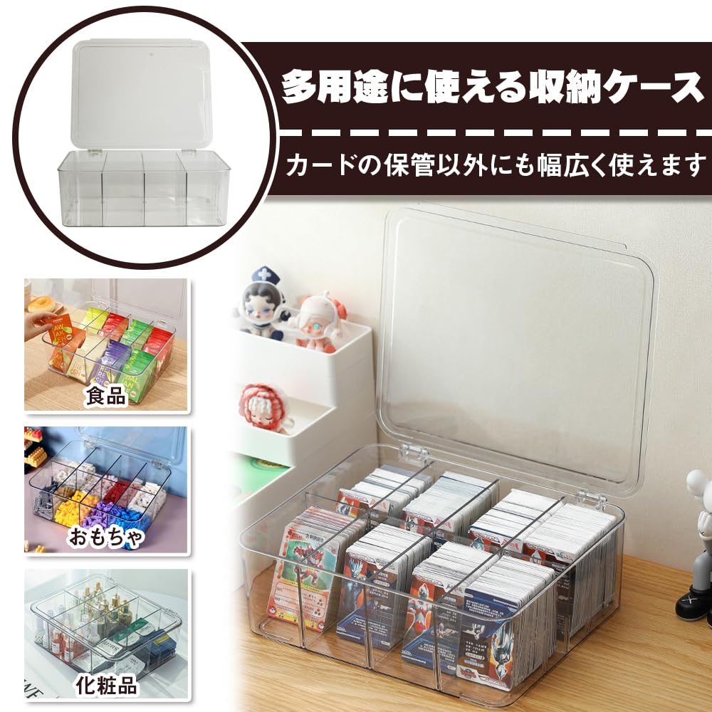 VivTools Clear Case for Trading Cards, Large Capacity, Dividers, and Lid for Organized Storage, Loss Prevention, and Stain Prevention