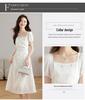 Elegant French White Summer Dress - Designer Style, Slim Fit, Long Skirt
