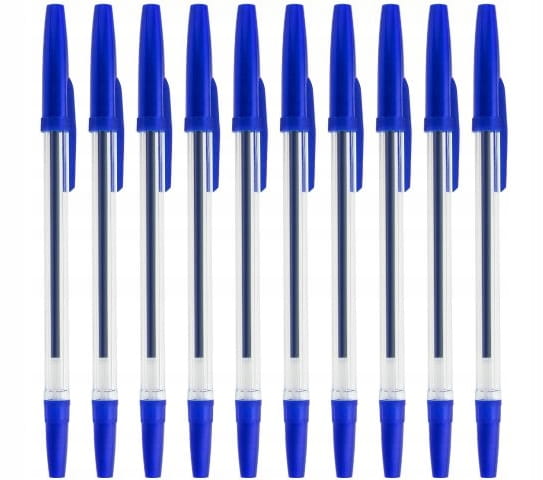 Set of 10 blue pens for universal office use