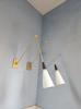 Handmade Brass Wall Lamp: Mid-Century Modern Sconce, White Shade