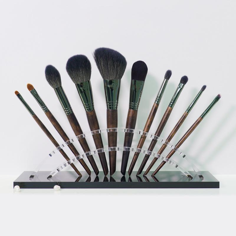 Animal Hair Makeup Brush Set: Contour, Blush, Highlight, Eyeshadow, and Blending Brushes