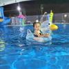 07yearold Baby Cartoon Transparent Duckling Swimming Circle Water Toy
