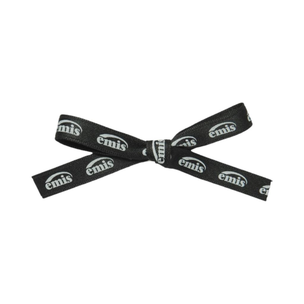 (W) Emis New Logo Ribbon Hair Clip Black