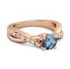 London Blue Topaz Crisscross Stackable Ring - 925 Sterling Silver Rose Gold Vermeil