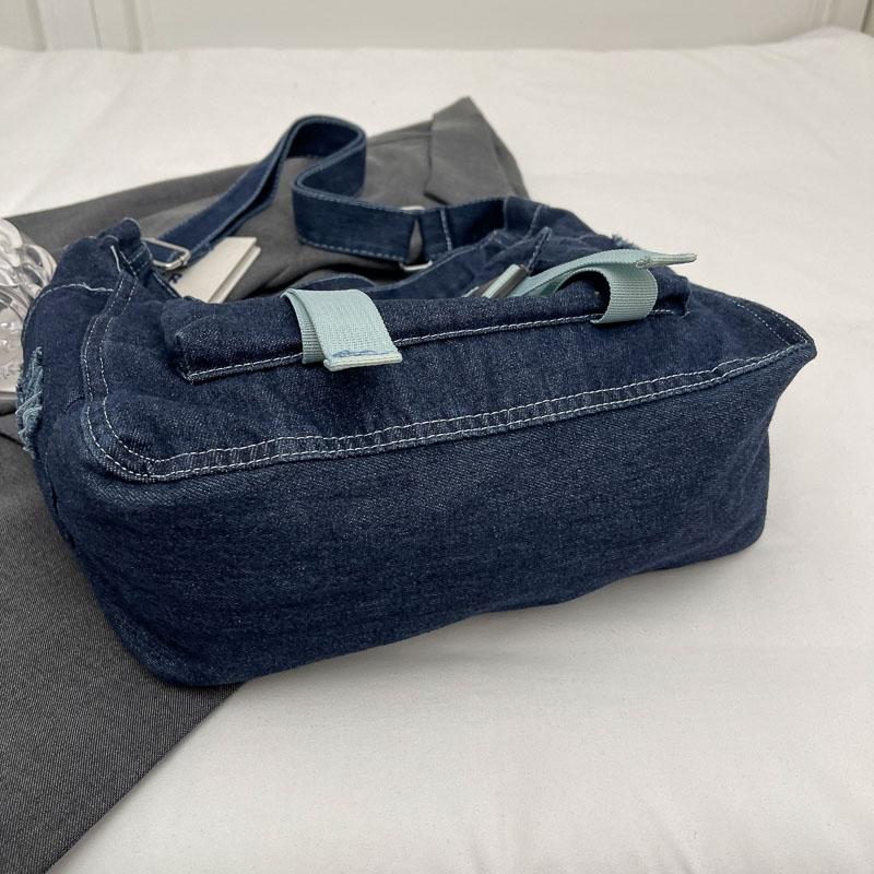 Large Capacity Canvas Bag Crossbody Bag Messenger Bag College Students Denim Shoulder Bag