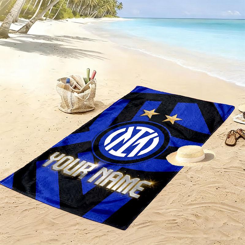 Custom Inter Print Beach Towel, Large Soft Quick Dry Towel for Beach Camping Swimming