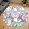 1pc Llama Forest Round Chair Mat Area Rug - Non-Slip, Floor Mat for Office, Bedroom, and Indoor Decor -1002066