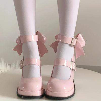 Nuevos Zapatos de Salón Mary Jane de Tacón Alto Lindo y Cómodo para Mujer con Lazo para Casual Zapatos y Bolsos Italianos Conjunto a Juego