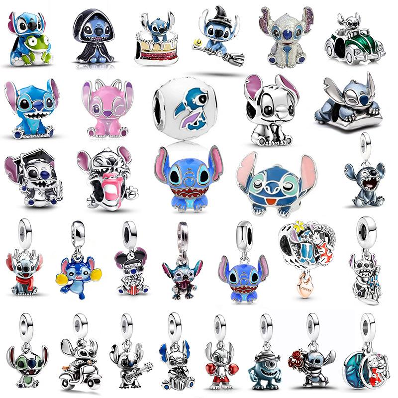 European Style Stitch Charm Beads for Jewelry Making, Pandora Compatible Alloy Enamel Stitch Dangle Charms, DIY Bracelet Necklace Accessories
