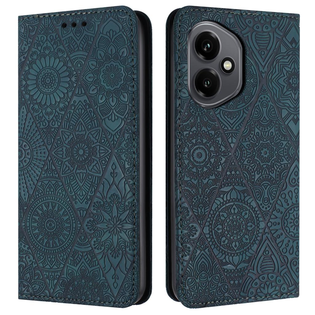For Honor 400 5G (Global) Case Imprinted Flower Wallet Stand Leather Phone Cover