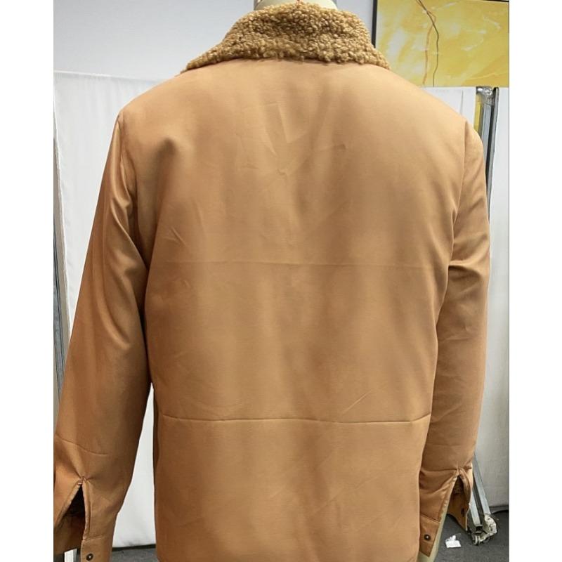 Plus Size Men's Vintage American Flag Print Zip Tactical Shirt Jacket