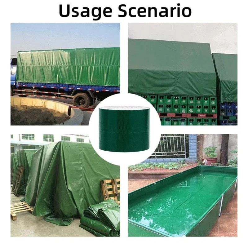 Waterproof PE/PVC Tarpaulin Repair Tape Rainproof Cloth Adhesive Tape Outdoor Awning Tape Gummed Tape Film Parts