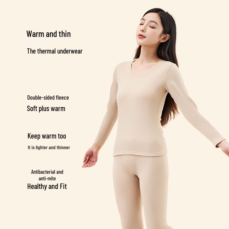 LANGSHA Women's Brushed Thermal Underwear Set
