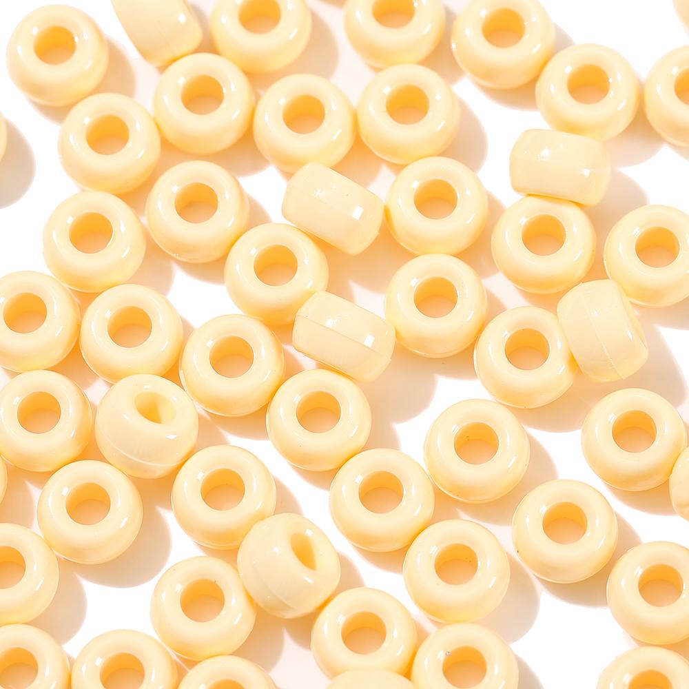 100Pcs/Lot 9mm Multicolor Acrylic Big Hole Spacer Loose Beads For DIY Craft Kid Jewelry Necklace Bracelets Making Supplies