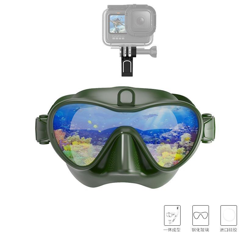 New GoPro Mount, Adjustable Viewing Angle, Floating Diving Mask, Diving Goggles, Respirator, Four-piece Set of Swimming Equipment