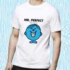 Mr Men T-Shirt Mr Perfect Printed Tee Adults Short Sleeve Unisex Top