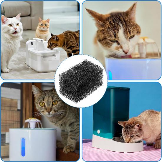 12 Piece Cat Fountain Sponge Replacement Cat Water Fountain Filters Pre-Filter Sponges Foam Sponges Cat Fountain Sponge Filter for 92oz/2.8L Cat Pet