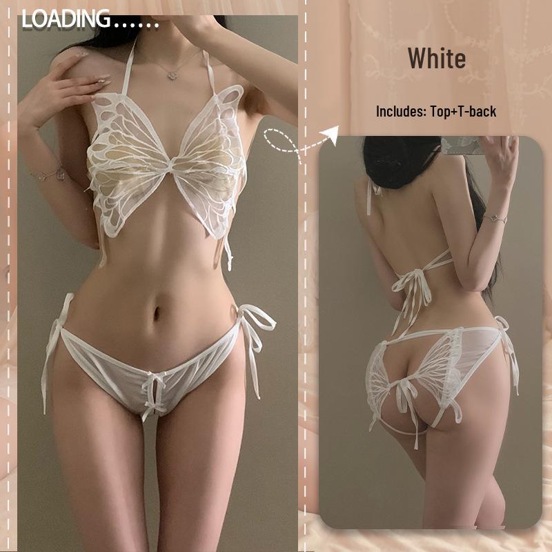 Shuo Yao Plus Size Sexy Butterfly Tie-Up Lingerie Sleepwear Set