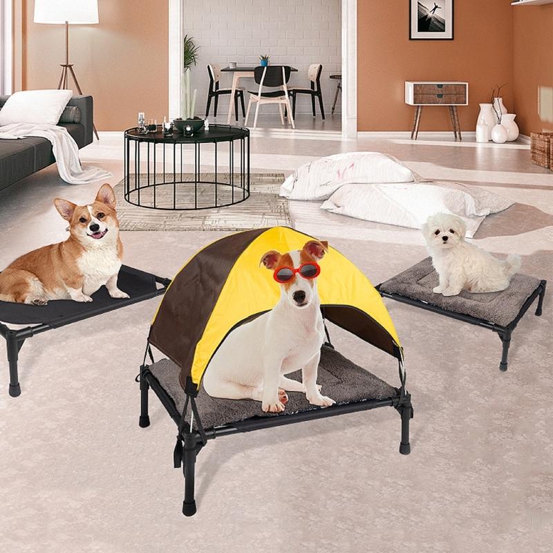 Outdoor Camping Dog Tent,Elevated-Dog Bed with Removable Canopy-Portable Cooling Raised Pet Cot Bed for Dogs and Cats