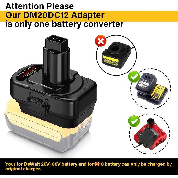 Battery Adapter for Dewalt 20v Convert To for Dewalt 12V-14.4V Ni-MH Battery, Convert for Dewalt 20v Battery To 12V-14.4 Ni-MH Battery Tools(Only