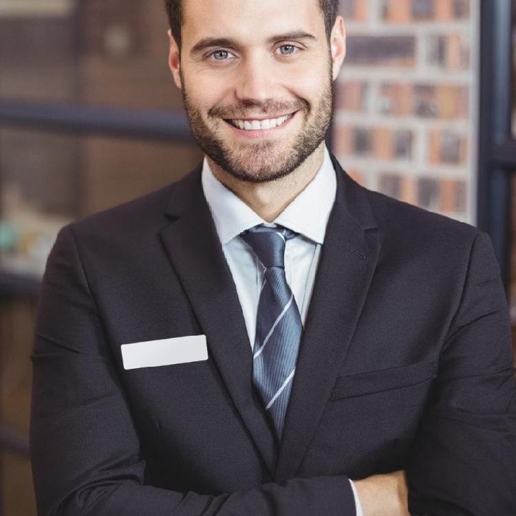 8Pcs Blank Name Badge for Heat Transfer Office Staff Identity Card Name Badges with Pin for Teacher Students Employees