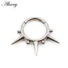 Alisouy 1PC G23 Titan Stahl Kegel Ball Spike Klapp Clicker Nase Septum Ringe Ohr Hoop Knorpel Ohrring Körper piercing Schmuck
