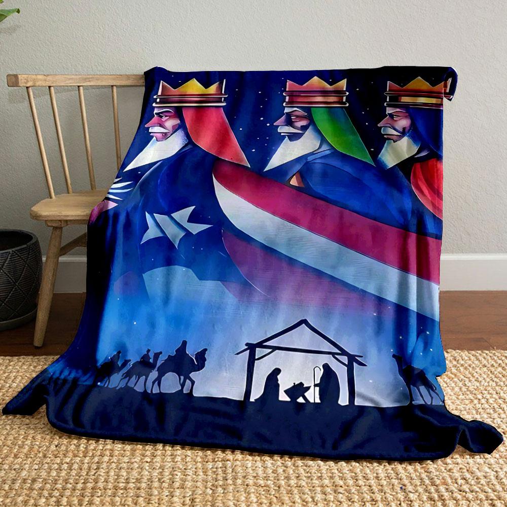 

Three Wise Men Nativity Scene Blanket bedroom Blanket for Livingroom Couch lunch break Soft throw for Friend s festival Gift 80cm x 120cm