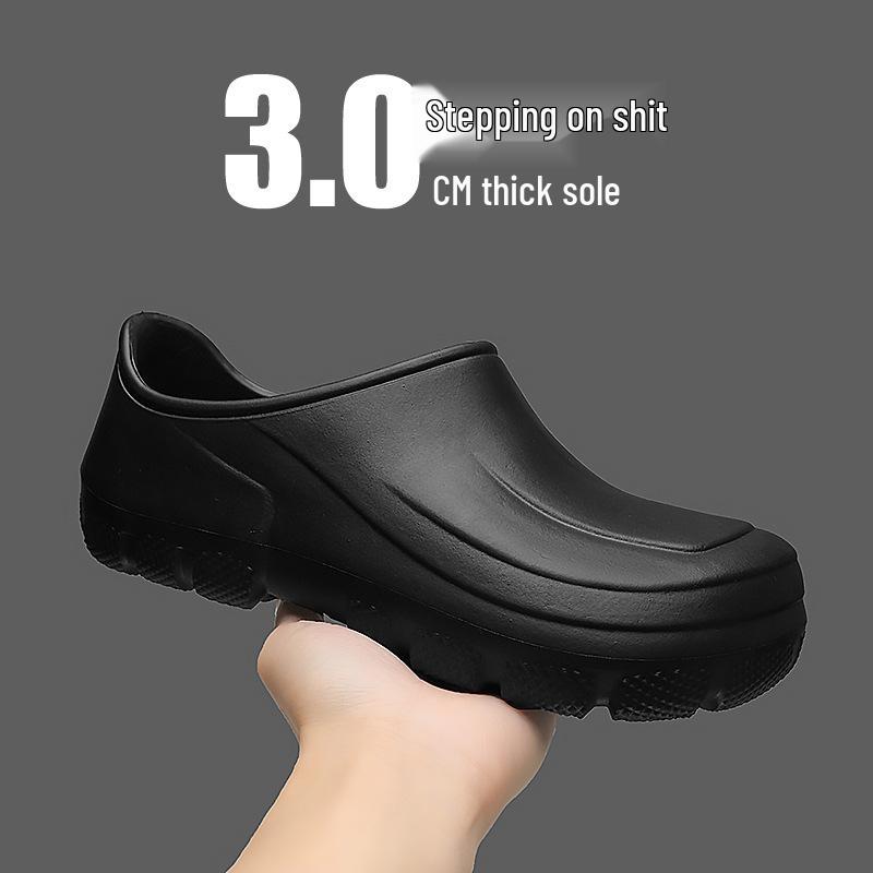 

Мужские водонепроницаемые нескользящие рабочие туфли-слипоны для кухни 38-39 чёрный