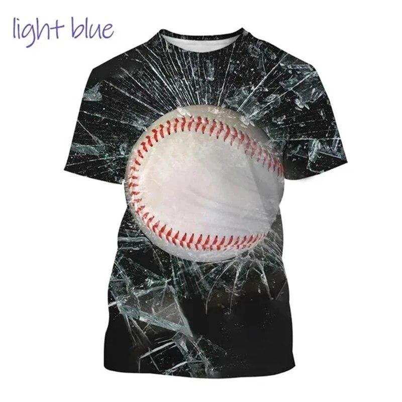 Hot Sale Baseball Pattern Printing Personality 3D T-shirt Sports Softball Unisex Harajuku Quick-drying Short-sleeved T Shirt Top
